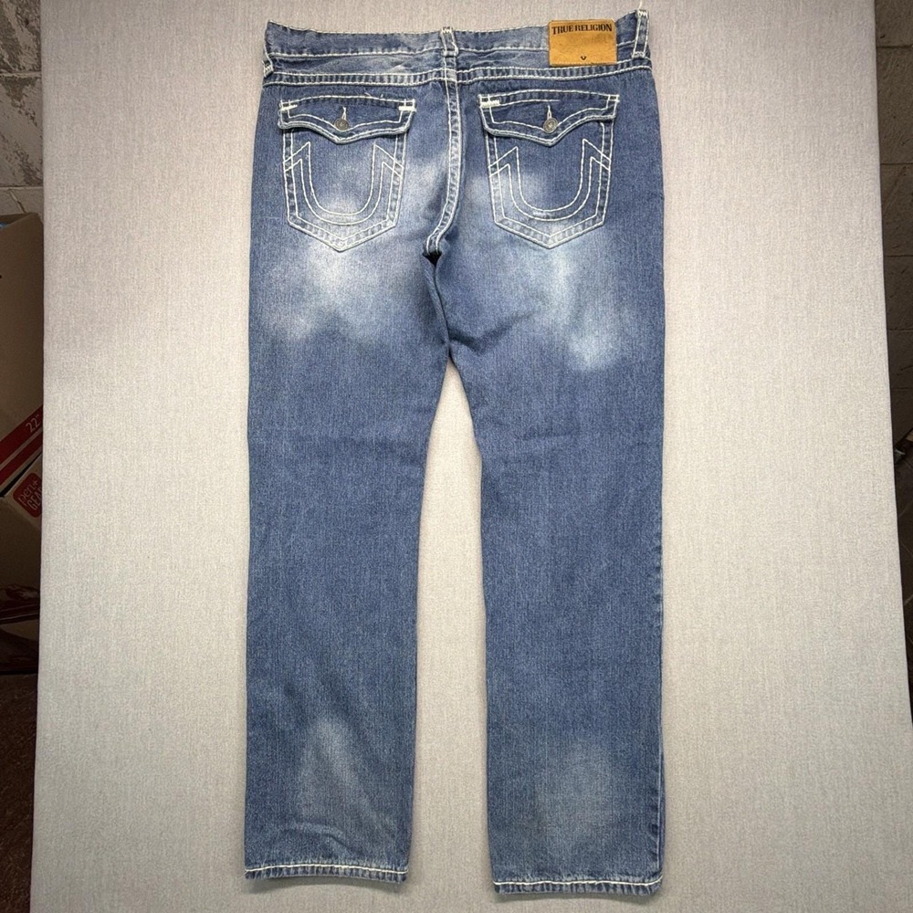 True Religion Jeans Men's‎ 42x34 Ricky Relaxed Straight Faded Flap Pocket Denim
